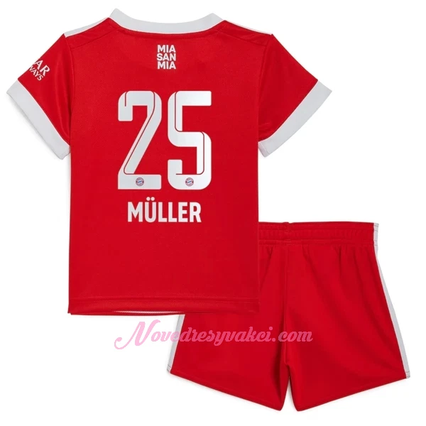 Fotbalové Dresy FC Bayern Mnichov Thomas Muller 25 Dětské Domácí 2022-23