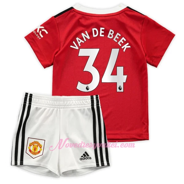 Fotbalové Dresy Manchester United Donny Van de Beek 34 Dětské Domácí 2022-23