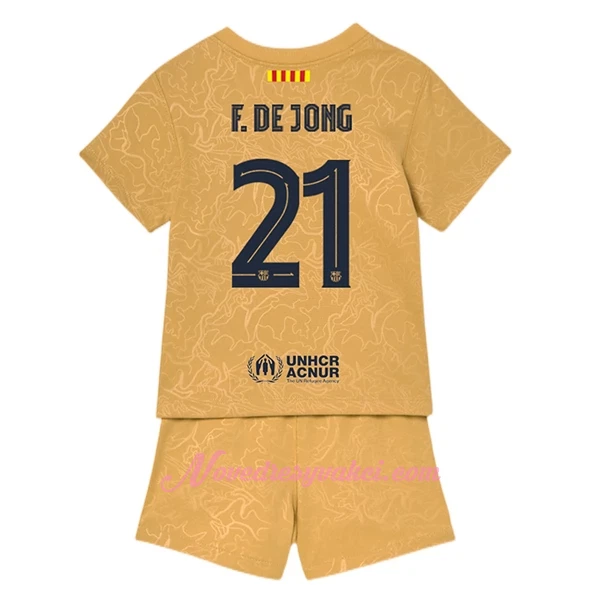 Fotbalové Dresy FC Barcelona Frenkie de Jong 21 Dětské Venkovní 2022-23