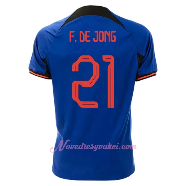 Fotbalové Dresy Nizozemsko Frenkie de Jong 21 Venkovní MS 2022