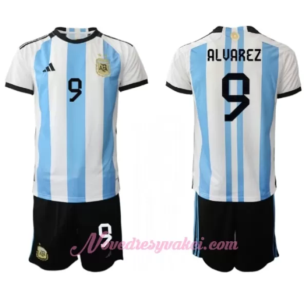 Fotbalové Dresy Argentina Julián Álvarez 9 Dětské Domácí MS 2022