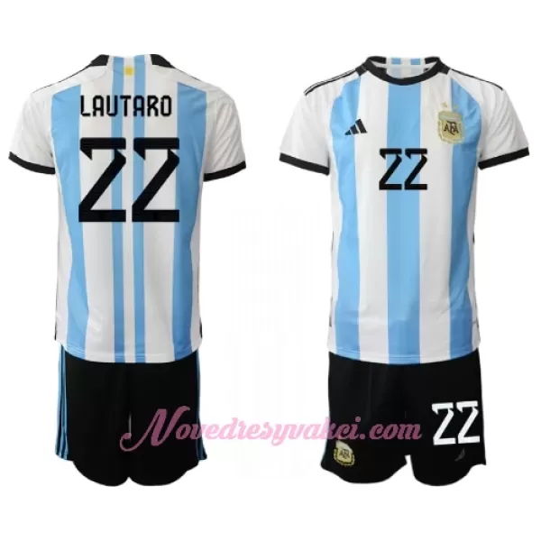 Fotbalové Dresy Argentina Lautaro Martínez 22 Dětské Domácí MS 2022