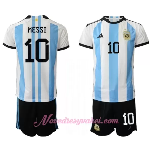 Fotbalové Dresy Argentina Lionel Messi 10 Dětské Domácí MS 2022