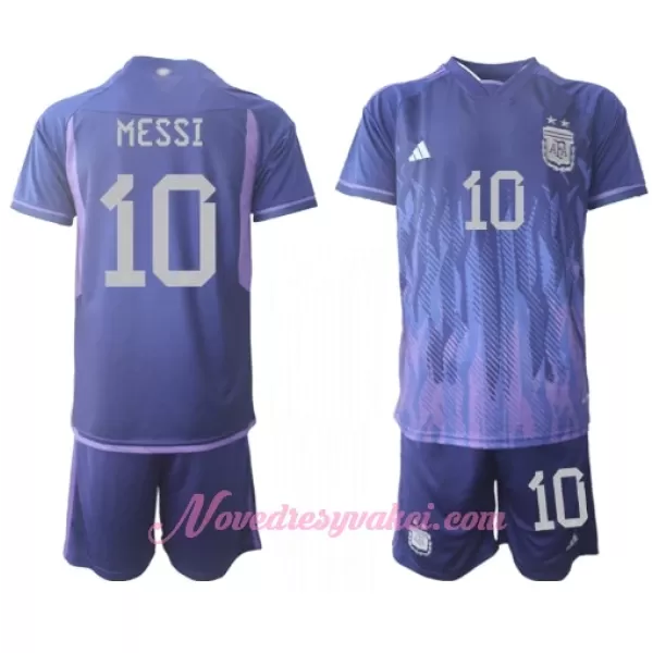 Fotbalové Dresy Argentina Lionel Messi 10 Dětské Venkovní MS 2022