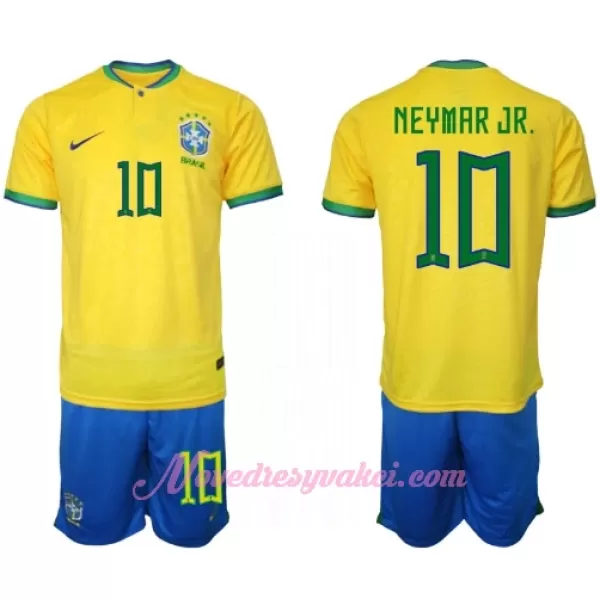 Fotbalové Dresy Brazílie Neymar Jr 10 Dětské Domácí MS 2022