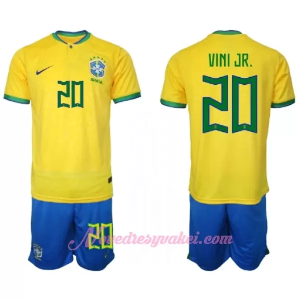 Fotbalové Dresy Brazílie Vinicius Junior 20 Dětské Domácí MS 2022