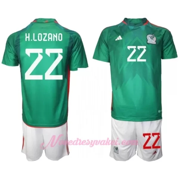 Fotbalové Dresy Mexiko Hirving Lozano 22 Dětské Domácí MS 2022