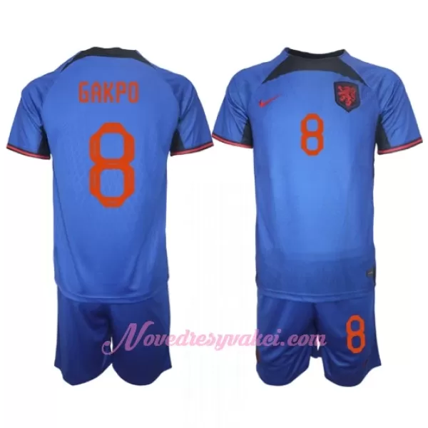 Fotbalové Dresy Nizozemsko Cody Gakpo 8 Dětské Venkovní MS 2022