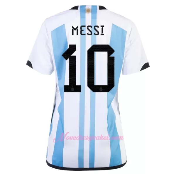 Fotbalové Dresy Argentina 3 Star Lionel Messi 10 Dámské MS 2022