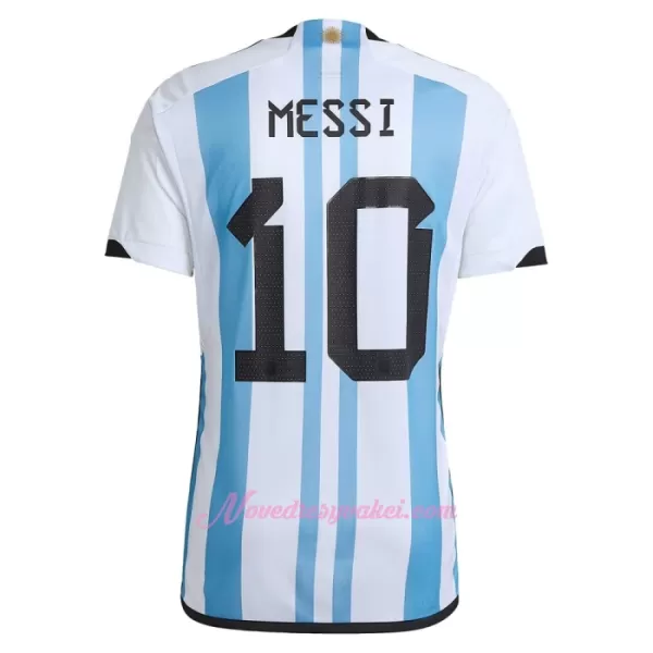 Fotbalové Dresy Argentina 3 Star Lionel Messi 10 Dětské Domácí MS 2022