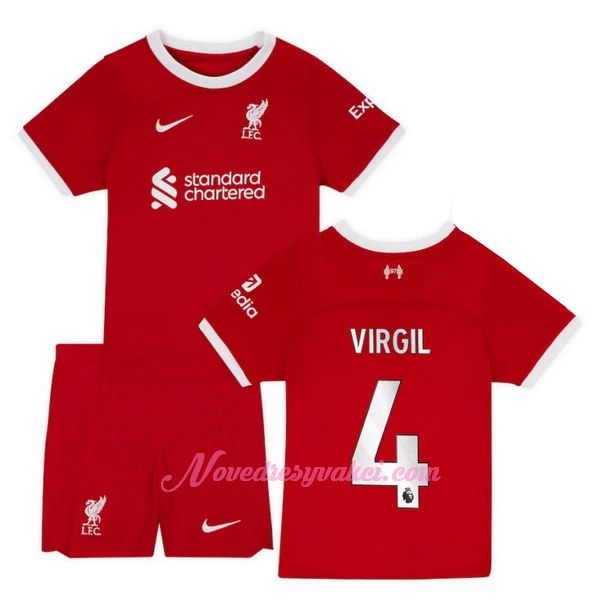 Fotbalové Dresy Liverpool FC Virgil van Dijk 4 Dětské Domácí 2023-24