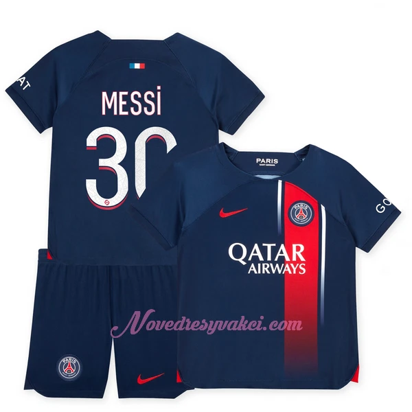 Fotbalové Dresy Paris Saint-Germain Lionel Messi 30 Dětské Domácí 2023-24