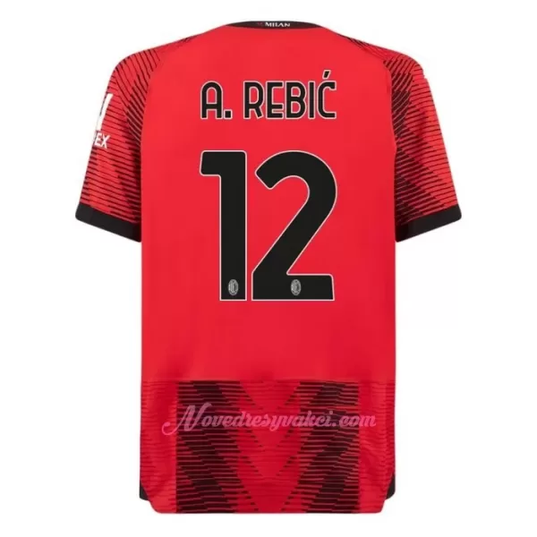 Fotbalové Dresy AC Milán A. Rebic 12 Domácí 2023-24
