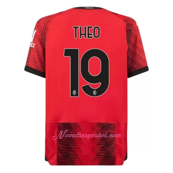 Fotbalové Dresy AC Milán Theo Hernández 19 Dětské Domácí 2023-24