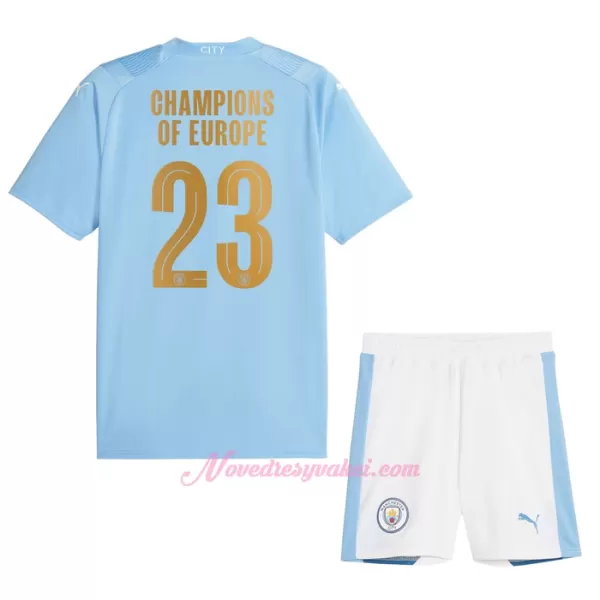 Fotbalové Dresy Manchester City Champions of Europe Dětské Domácí 2023-24