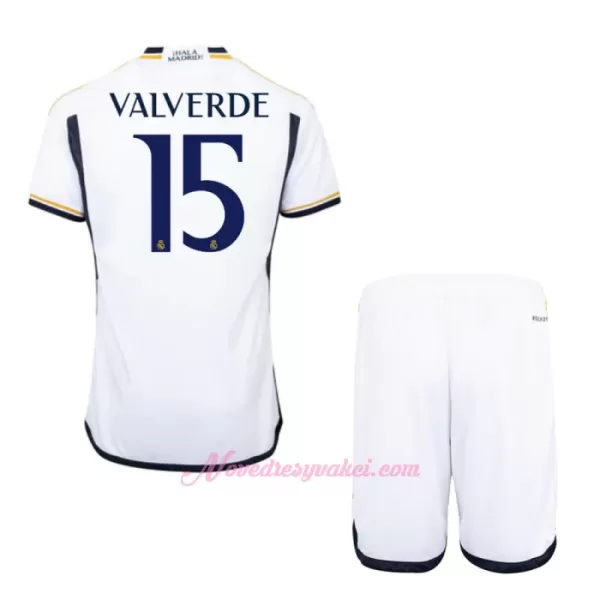 Fotbalové Dresy Real Madrid Federico Valverde 15 Dětské Domácí 2023-24