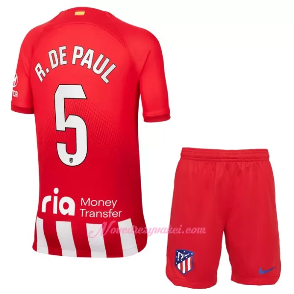 Fotbalové Dresy Atlético Madrid Rodrigo de Paul 5 Dětské Domácí 2023-24