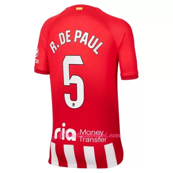 Fotbalové Dresy Atlético Madrid Rodrigo de Paul 5 Dětské Domácí 2023-24