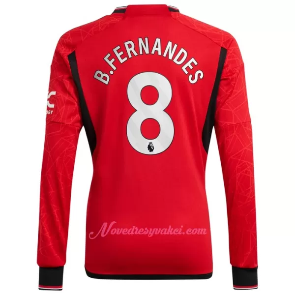 Fotbalové Dresy Manchester United Bruno Fernandes 8 Domácí 2023-24 Dlouhý Rukáv