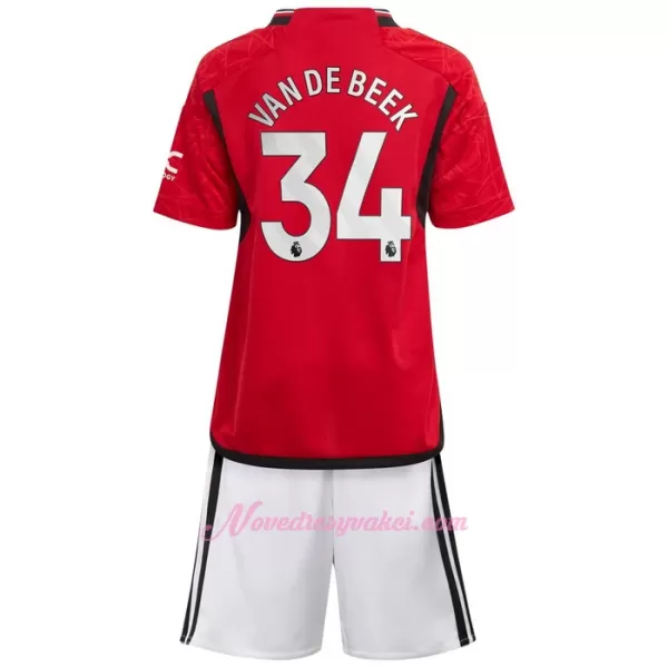 Fotbalové Dresy Manchester United Donny Van de Beek 34 Dětské Domácí 2023-24