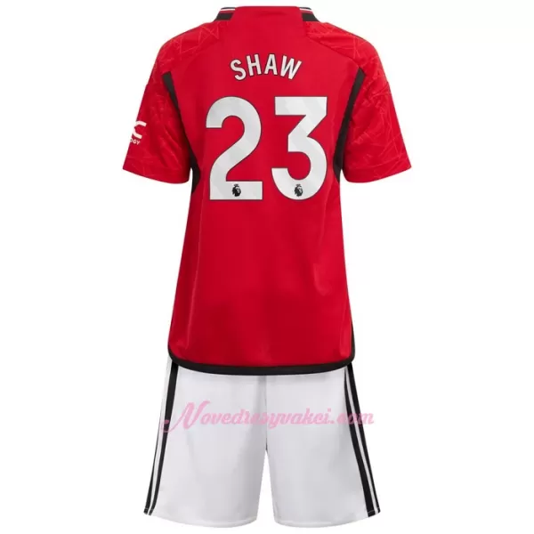 Fotbalové Dresy Manchester United Shaw 23 Dětské Domácí 2023-24
