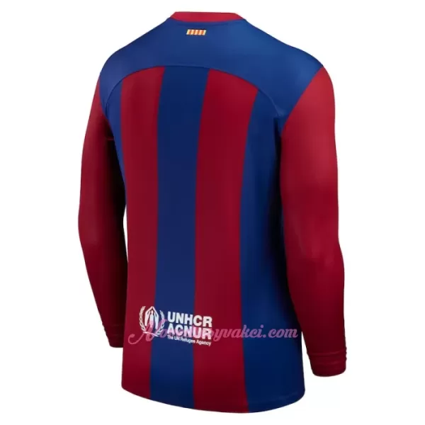 Fotbalové Dresy FC Barcelona Dětské Domácí 2023-24 Dlouhý Rukáv