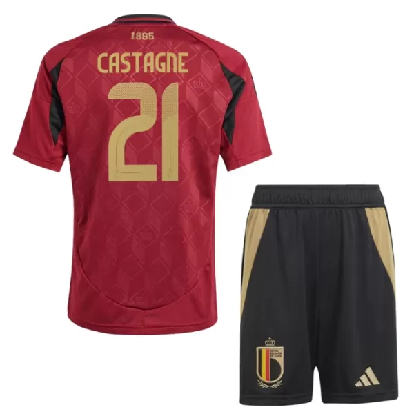 Fotbalové Dresy Belgie Castagne 21 Dětské Domácí ME 2024