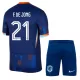 Fotbalové Dresy Nizozemsko Frenkie de Jong 21 Dětské Venkovní ME 2024