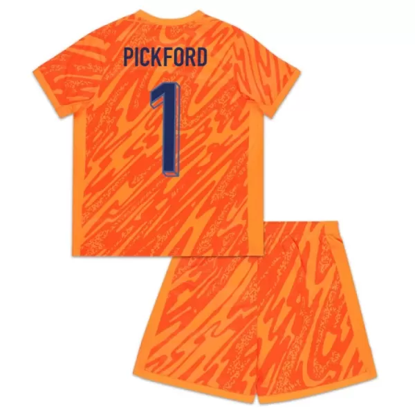 Brankářské Fotbalové Dresy Anglie Pickford 1 Dětské ME 2024 Oranžový