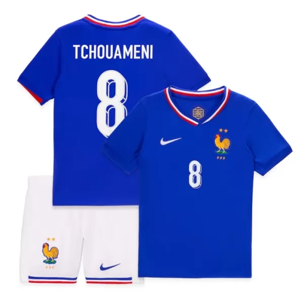 Fotbalové Dresy Francie Aurélien Tchouaméni 8 Dětské Domácí ME 2024