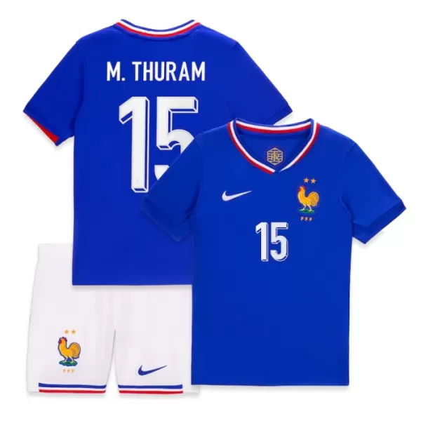 Fotbalové Dresy Francie M. Thuram 15 Dětské Domácí ME 2024
