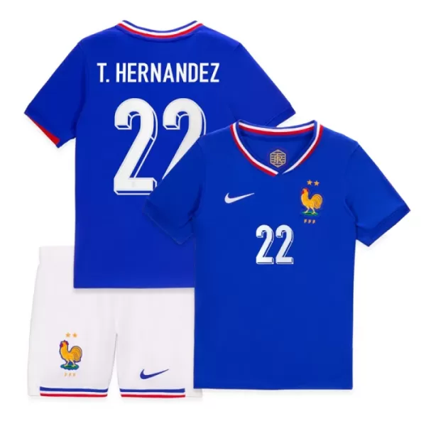 Fotbalové Dresy Francie T. Hernandez 22 Dětské Domácí ME 2024