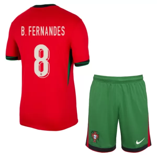 Fotbalové Dresy Portugalsko Bruno Fernandes 8 Dětské Domácí ME 2024