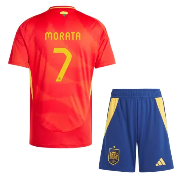 Fotbalové Dresy Španělsko Alvaro Morata 7 Dětské Domácí ME 2024