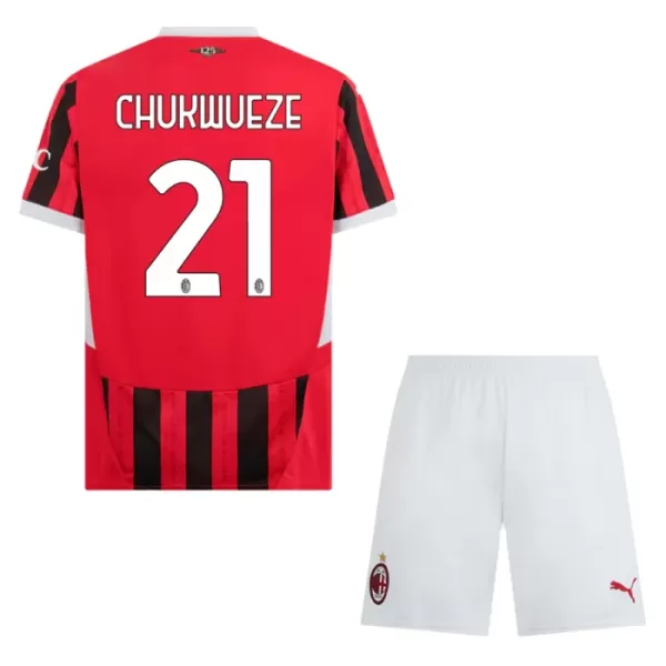 Fotbalové Dresy AC Milán Chukwueze 21 Dětské Domácí 2024-25