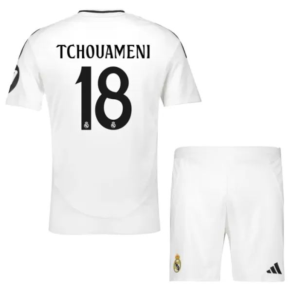 Fotbalové Dresy Real Madrid Aurélien Tchouaméni 18 Dětské Domácí 2024-25