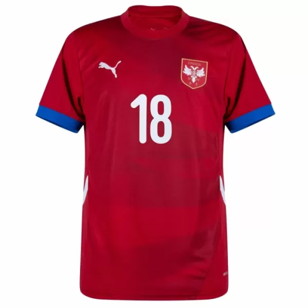 Fotbalové Dresy Srbsko Vlahovic 18 Domácí ME 2024