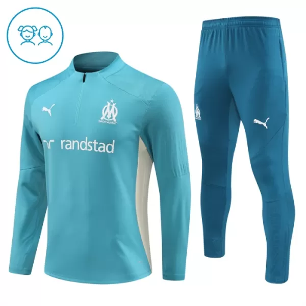 Olympique de Marseille Teal Version Tréninkové Teplákové Soupravy Dětské 2024-25