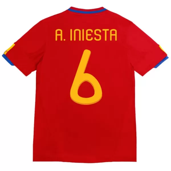 Fotbalové Dresy Španělsko A. Iniesta 6 2010 Domácí Retro